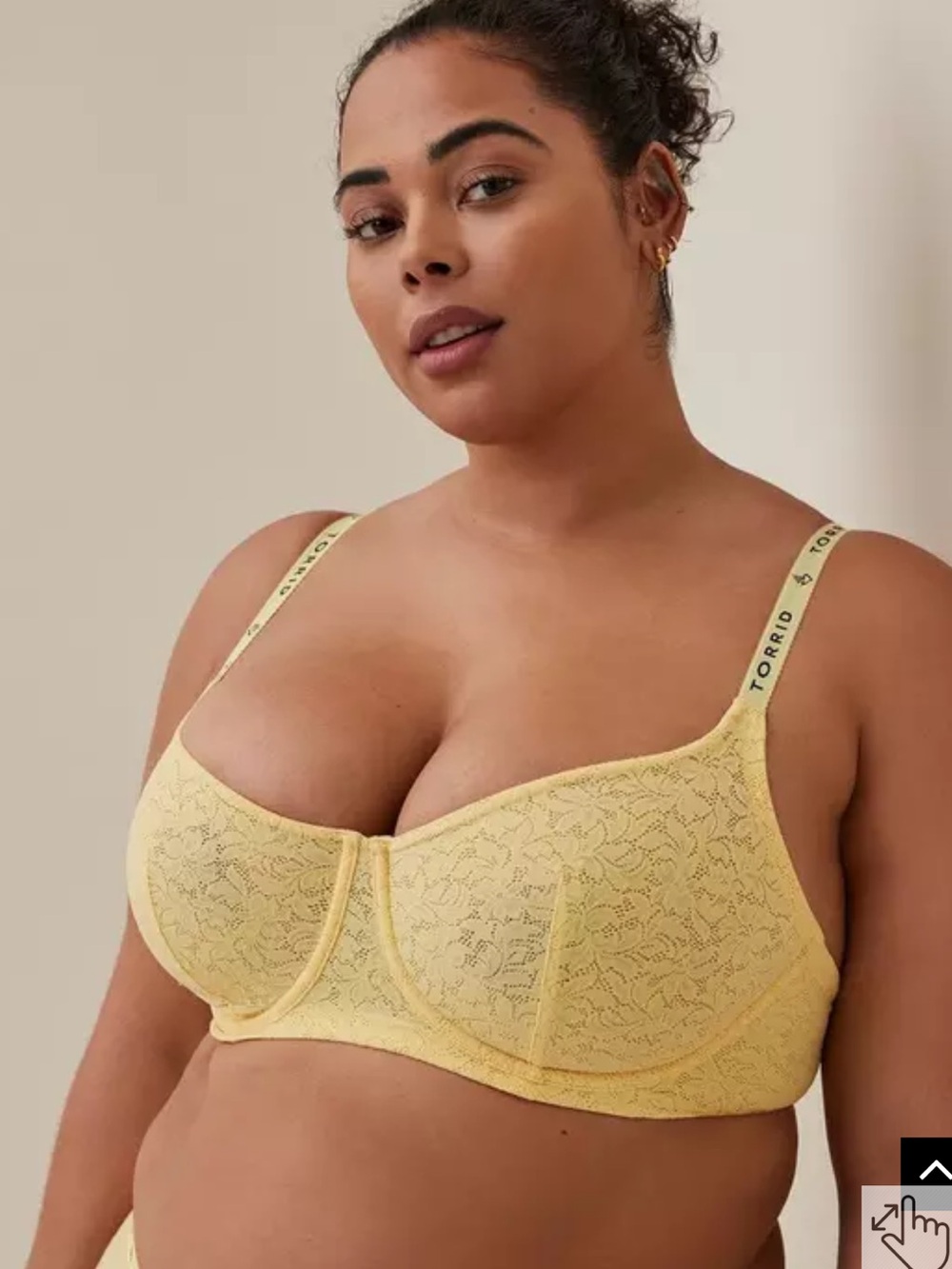 Torrid Curve Yellow Lace Unlined Balconette Bra 40D – Cut & Sew Underwire